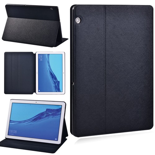 Black leather stand cover case - black,