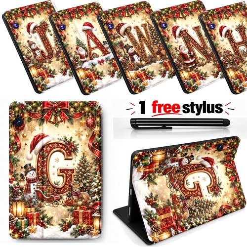 Xmas initials leather case - leather, for