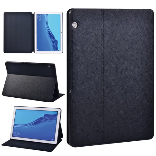 Black leather tablet stand - black,